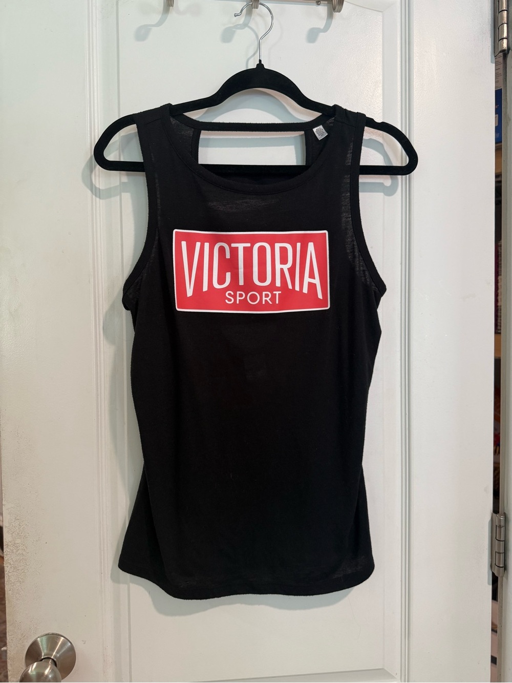 Victorias Secret Black Tank Top with Red Logo